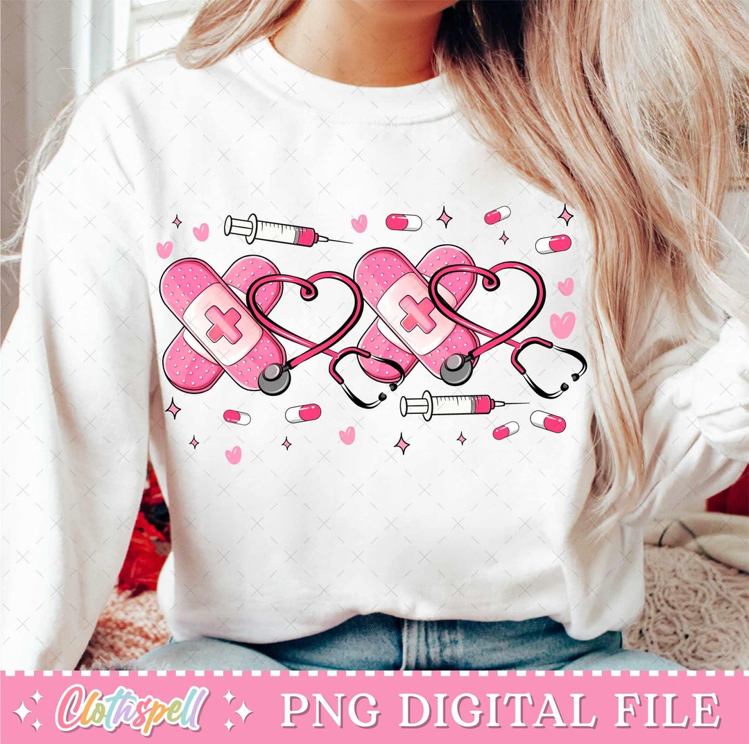 Xoxo Nurse Valentine Shirt Design Png, Heart Stethoscope Nurse Life Png ...