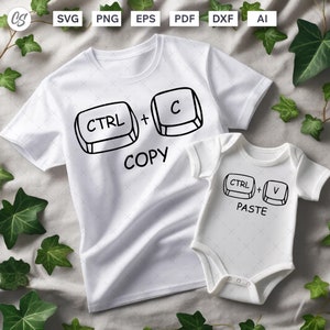Ctrl C et Ctrl V Svg Fête des Pères, Png assortis Copier-Coller Svg papa et bébé