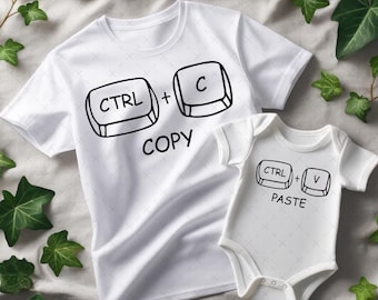 Ctrl C och Ctrl V Svg Fars dag Matchande Png Pappa och Bebis Svg Kopiera Klistra in