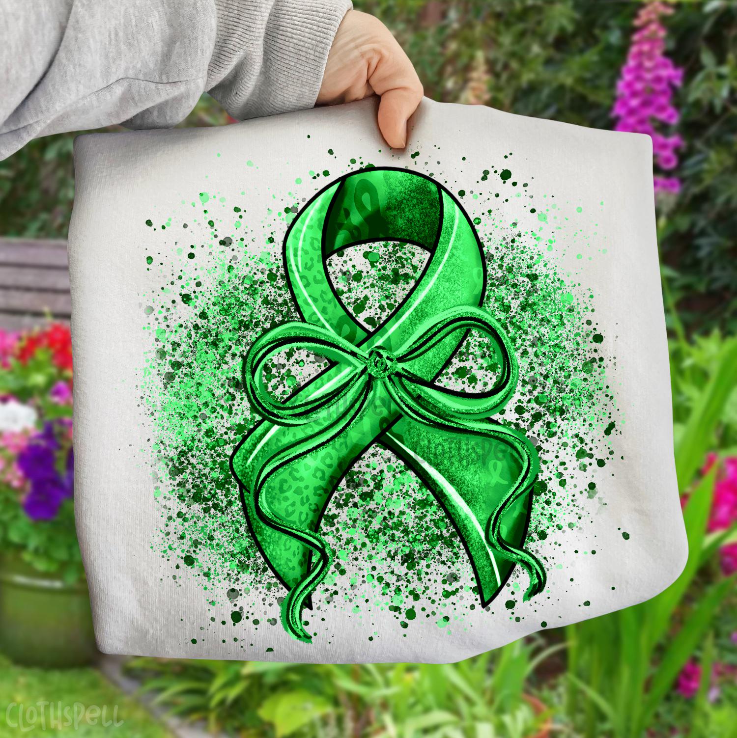 Green mental health awareness ribbon - Etsy México, image size:1500x1503