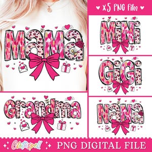 Valentine Png, Valentine&#39;s Day Sweatshirt Design, Mama Png, Mini, Gigi, Nana, Grandma, Brushstroke Love Png Sublimation, Valentine Png Shirt