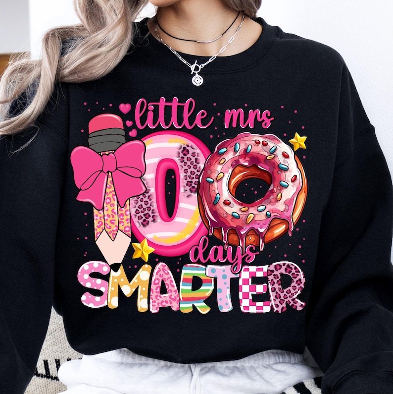 Little miss 100 Days Smarter, 100 Days of School Png, Little Miss Png, 100 Days Smarter png, Teacher Png, Student Png, School png for Girls.