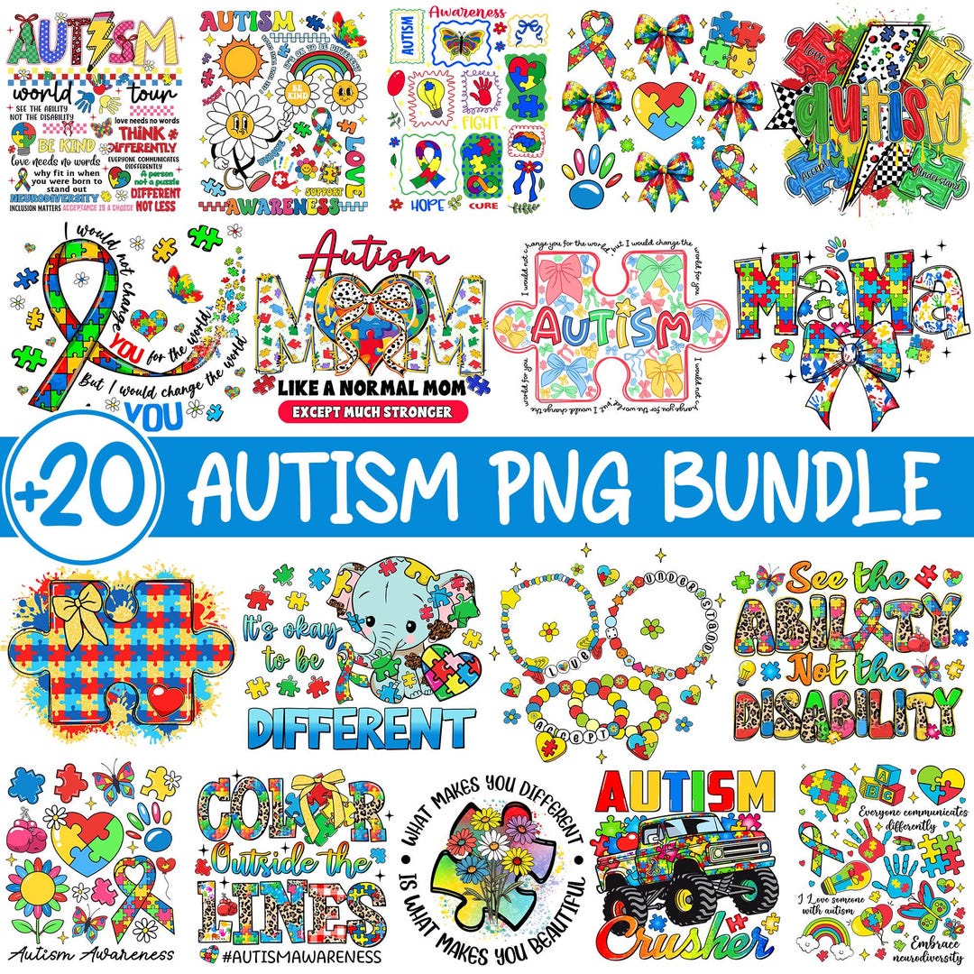 Autism Png, Autism Bundle Png, Autism Awareness Month Png, Autism ...