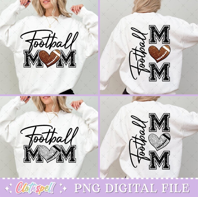 Football Png, Football Mom Png, Football Mom Shirt Png Design, Football Mama Png, Glitter Football Shirt Png, Game Day Png, Sports Mom Png.