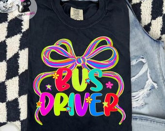 Bus Driver PNG, Colorful Bow Sublimation, Back to School PNG, Bus Driver Design, Bus Driver Bow, Digital Download