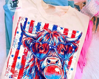 4 juillet Vache Highland png, 4 juillet png, États-Unis png, 4 juillet png, Amérique png, vache Highland png, patriotique png, drapeau des États-Unis png