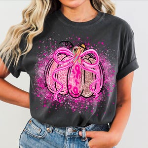 Breast Cancer Pumpkin Png, Breast Cancer Png, Pumpkin Splatter Png, Breast Cancer Awareness Png, Pumpkin Faux Glitter Png, Pink ribbon Png image 5