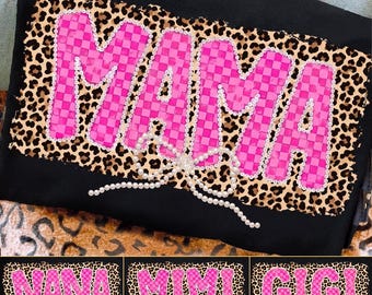 Mama Leopard Png, Mothers Day Png, Mama Png, Nana Png, Mimi Png, Gigi Png, Motherhood Png, Mom Coquette Bow Png, Mother's Day Png Bundle