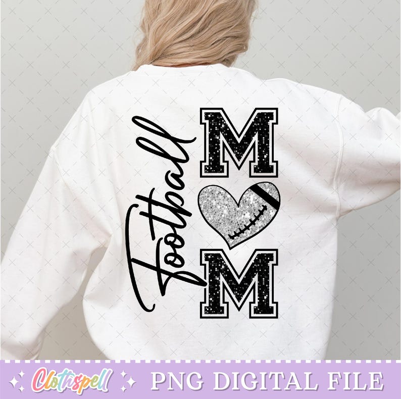 Football Png, Football Mom Png, Football Mom Shirt Png Design, Football Mama Png, Glitter Football Shirt Png, Game Day Png, Sports Mom Png.