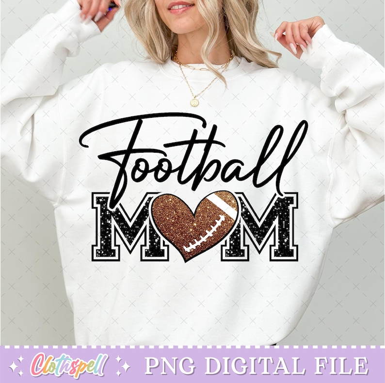 Football Png, Football Mom Png, Football Mom Shirt Png Design, Football Mama Png, Glitter Football Shirt Png, Game Day Png, Sports Mom Png.