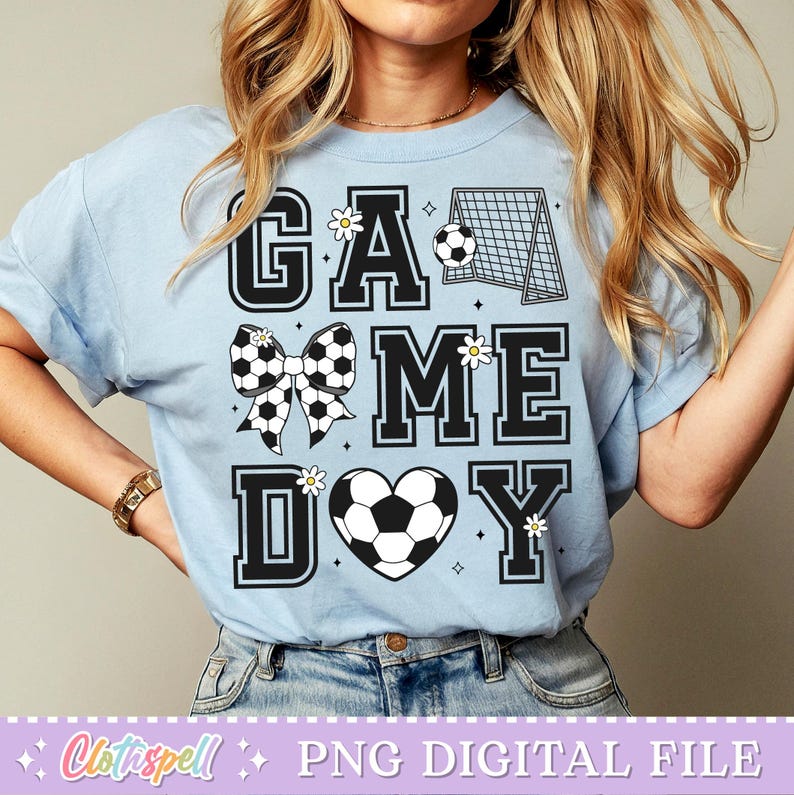 Soccer Png, Soccer Game Day Png, Coquette Soccer Png Shirt Design, Soccer Mama Png, Soccer Mom Png Sublimation, Soccer Design Png, Game Day.