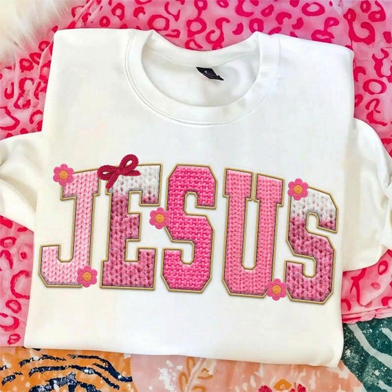 Jesus Png, Christian Png, Yarn Christian Png, Jesus Yarn Png, Bible Verse Png, Faith Png, God Png, Preppy Christian Png, Faux Crochet Png