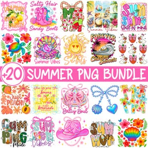 Sommer Png, Sommer Png Bundle, Strand Png, Sommer Vibes Png, salziger Sommer Png, Sommerferien Png, Sommer Png Designs, Meer Png Bild 1