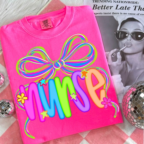 Nurse Coquette Bow Png, Neon Nurse Png, Nurse Life Png, Nurse Sublimation Png, Nursing Png, Medical Png, Nurse Bow Png, Healthcare Png