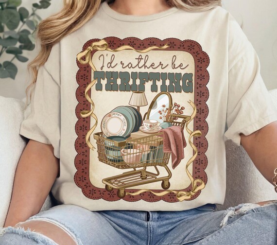 I'd Rather Be Thrifting Png, Thrifting Png, Thrift Png, Thrift Store Png, Vintage Thrift Png, Second Hand Thrift Shop, Antique Png