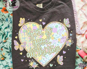 Floral God is Good PNG, Christian Png, Preppy Faith Design, Citation religieuse, Sublimation de verset de la Bible, Téléchargement numérique