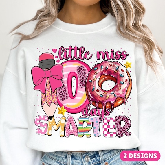 Little miss 100 Days Smarter, 100 Days of School Png, Little Miss Png, 100 Days Smarter png, Teacher Png, Student Png, School png for Girls