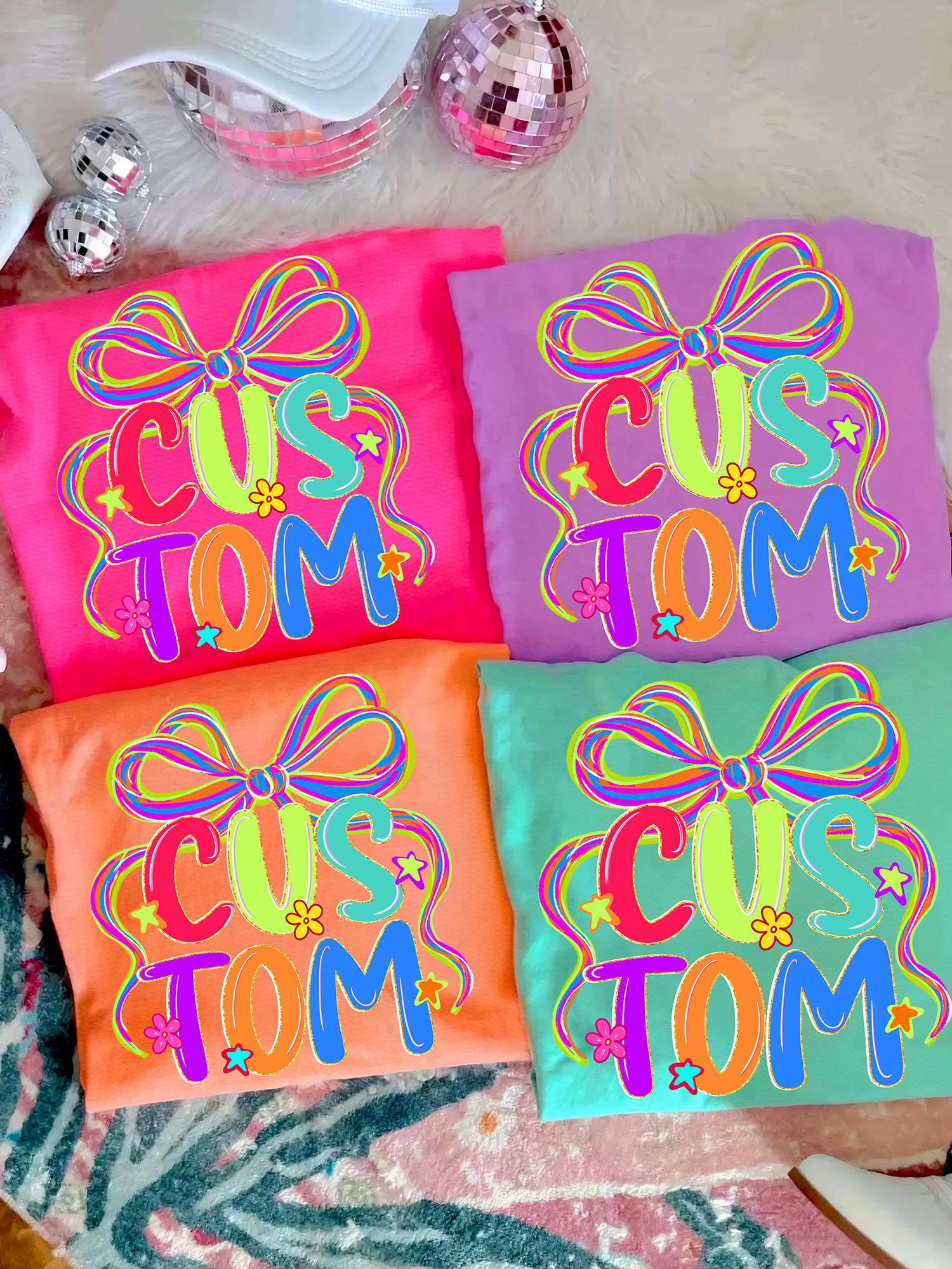 Custom Png, Neon Custom Design, Custom Coquette Bow Png, Preppy Bow Sublimation Png, Neon Png, Digital Download