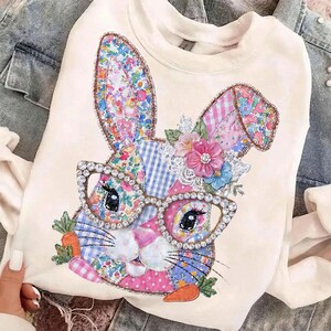 Patchwork Bunny Easter Png, Easter Png, Bunny Png, Bunny Easter Png, Patchwork Easter Png, Quilted Png, Kids Easter Png image 3