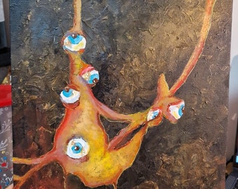 Creepy Eye Acrylic Painting