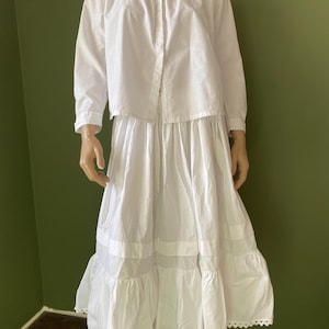 Antique/ Vintage Edwardian Victorian Full Cotton White Skirt/Petticoat Handmade