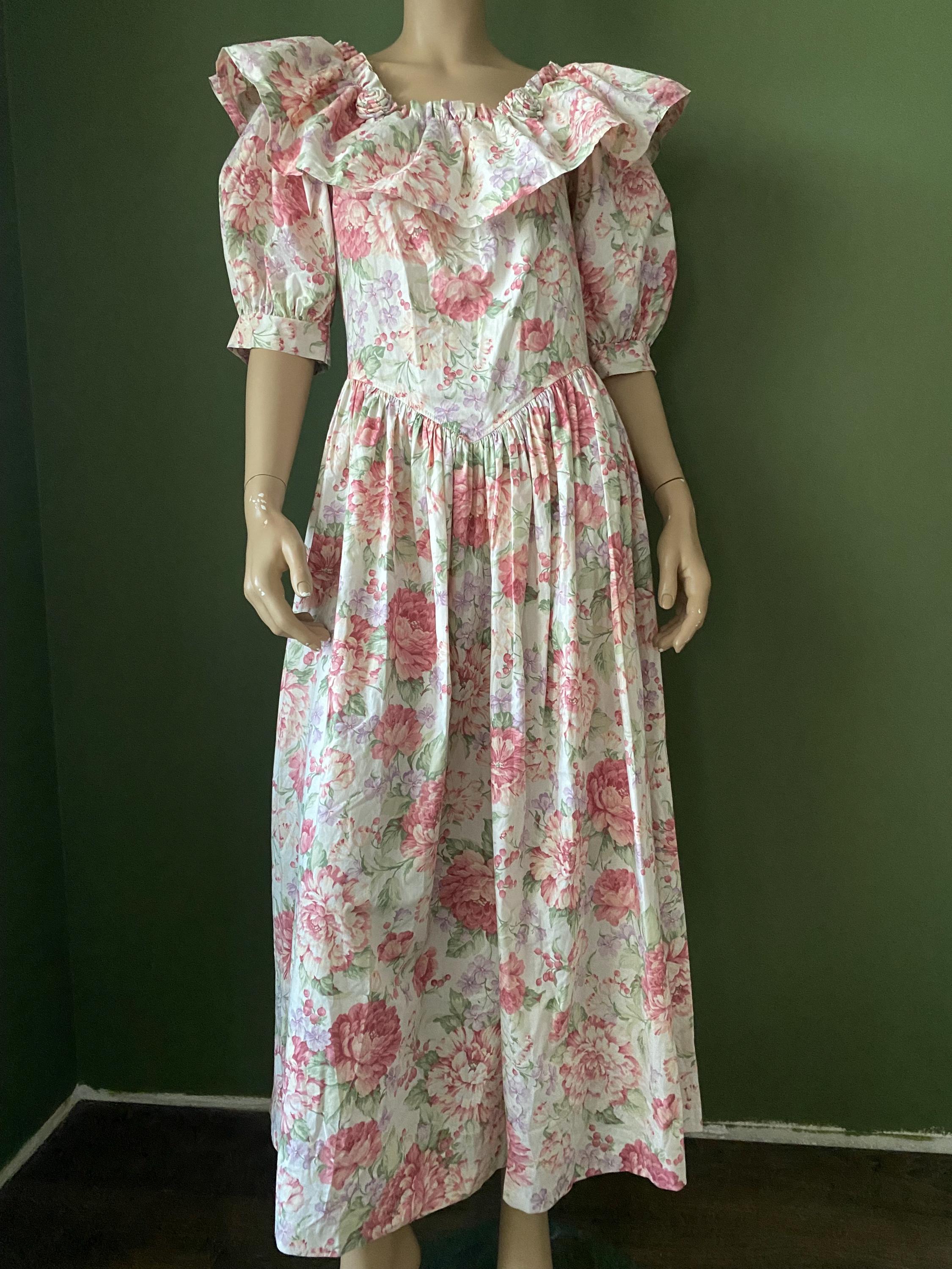 ヴィンテージ 80年代 VIVIEN SMITH ドレス イギリス製 ロング 
