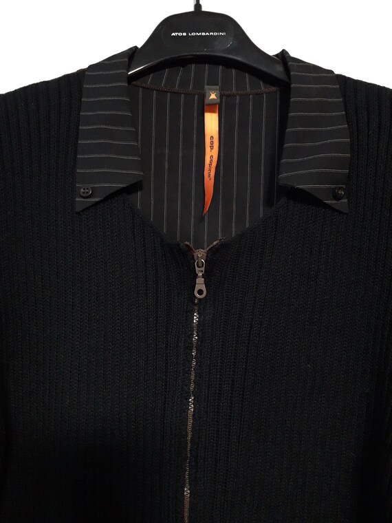 Vintage COP COPINE pull en tricot côtelé avec fermeture éclair