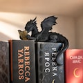 Reading Dragon Bookshelf Decor, 3D Printed Black Dragon Figurine, Fantasy Book Lover Gift, Gothic Reading Nook Decor product logo