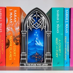 ACOTAR | Velaris Book Nook Insert – City of Starlight Fantasy Bookshelf Decor | Night Court Inspired