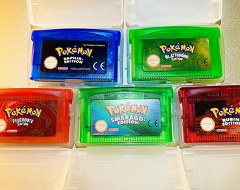 Deutsches Pokemon Set Gameboy Smaragd Feuerrot Blattgrün Edition Game Boy Color GBC Blaue Edition Nintendo Vintage Spiel Geschenk