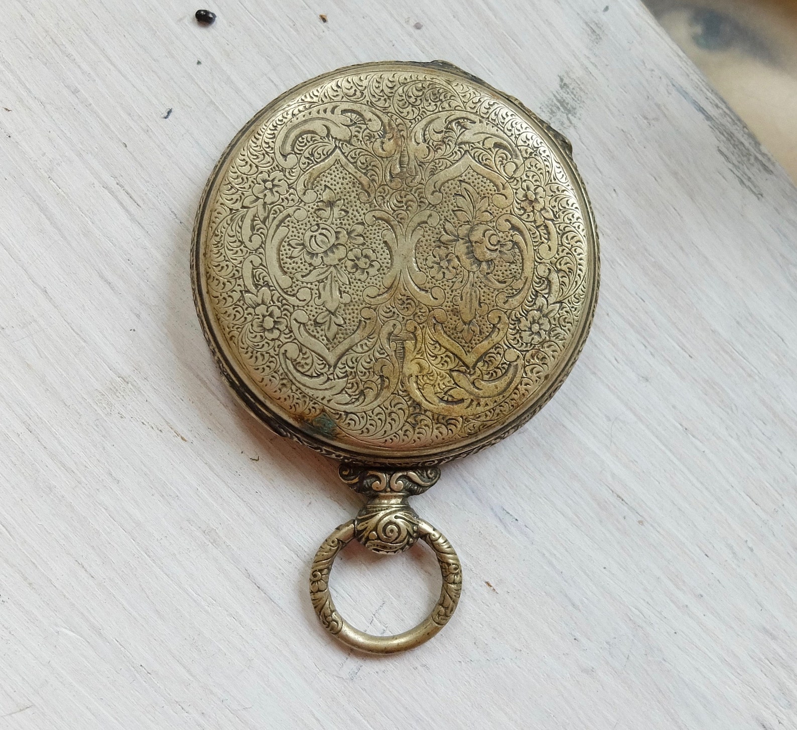 Vintage Empty Pocket Watch Case No Crystal Silver Metal Etsy