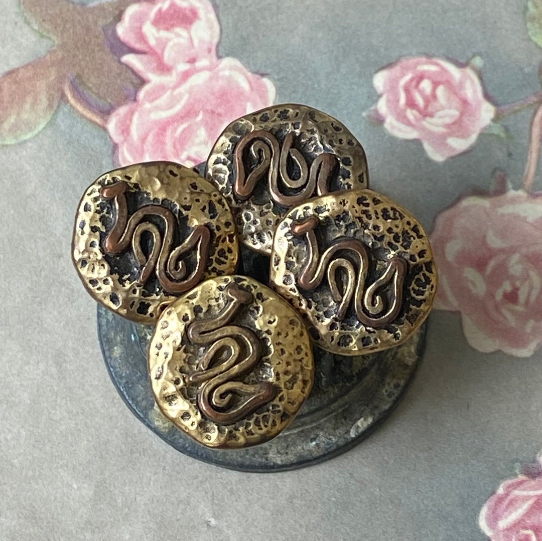 Metal Line Button 4 Vintage Metal Coated Plastic Linear Lines Buttons Gold Metal - Etsy