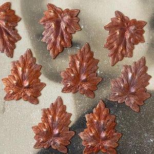 8 Vintage Brass Stampings Leaves Finding Supply