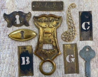 Vintage Metal Findings Salvage Supply Lot Brass