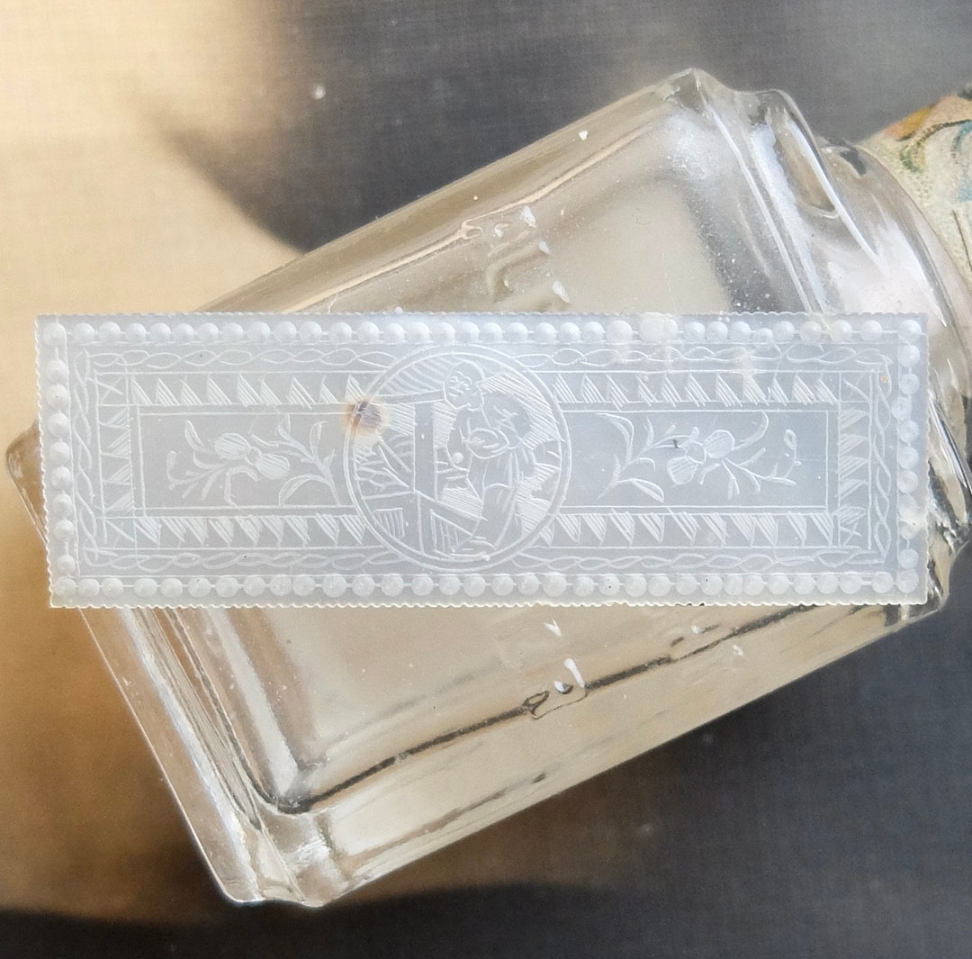 Antique Gaming Chip Mother of Pearl Rectangle Etched Etsy