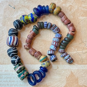 Vintage Strand Assorted Trade Beads Glass Stone Shell Assortment Supply Colors Mix Lot