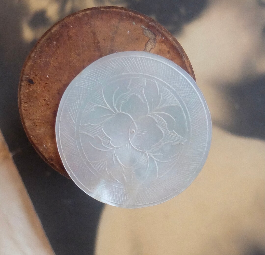 Antique Gaming Chip Mother of Pearl Round Disc Etsy