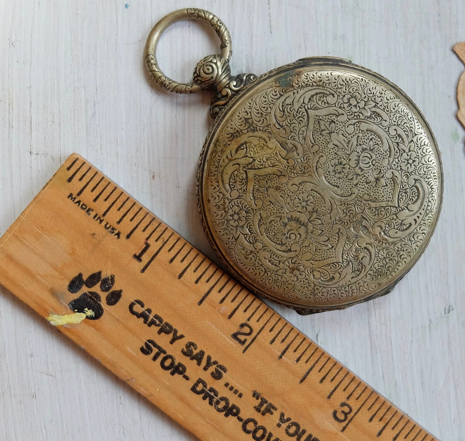 Vintage Empty Pocket Watch Case No Crystal Silver Metal Etsy
