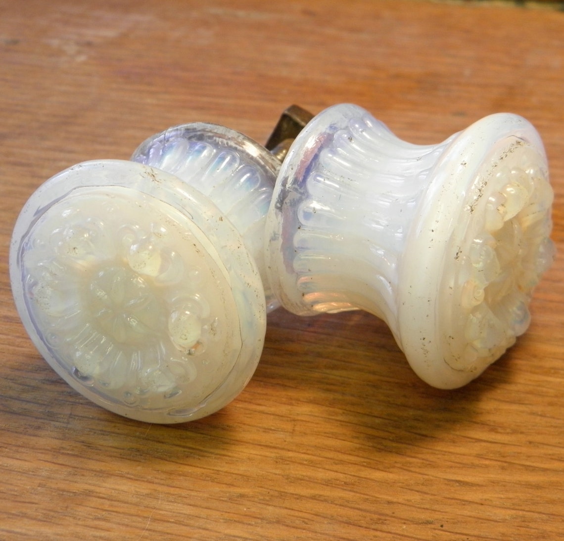 Antique Opal Glass Door Knobs Drawer Pulls Etsy