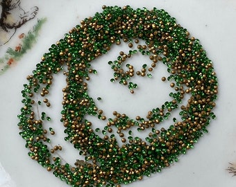 Tiny Vintage Rhinestones Green Loose Faceted Gold Pointy Backs 4 grams