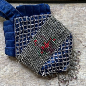 AS IS Antique Seed Beaded Bag 1920s Purse Salvage Reuse