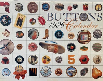 Vintage Button Calendar 1996 Wall Calendar