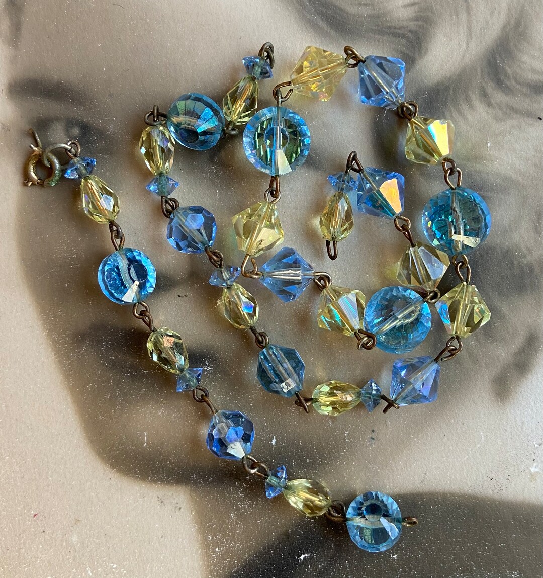 Vintage Crystal Bead Chain Supply Chains Pale Bead Chain Links Etsy