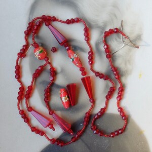 Vintage Ruby Red Beads ~ Price Per Bead ~ Lampwork Glass Vintage Jewellery Making ~ Art Crafts