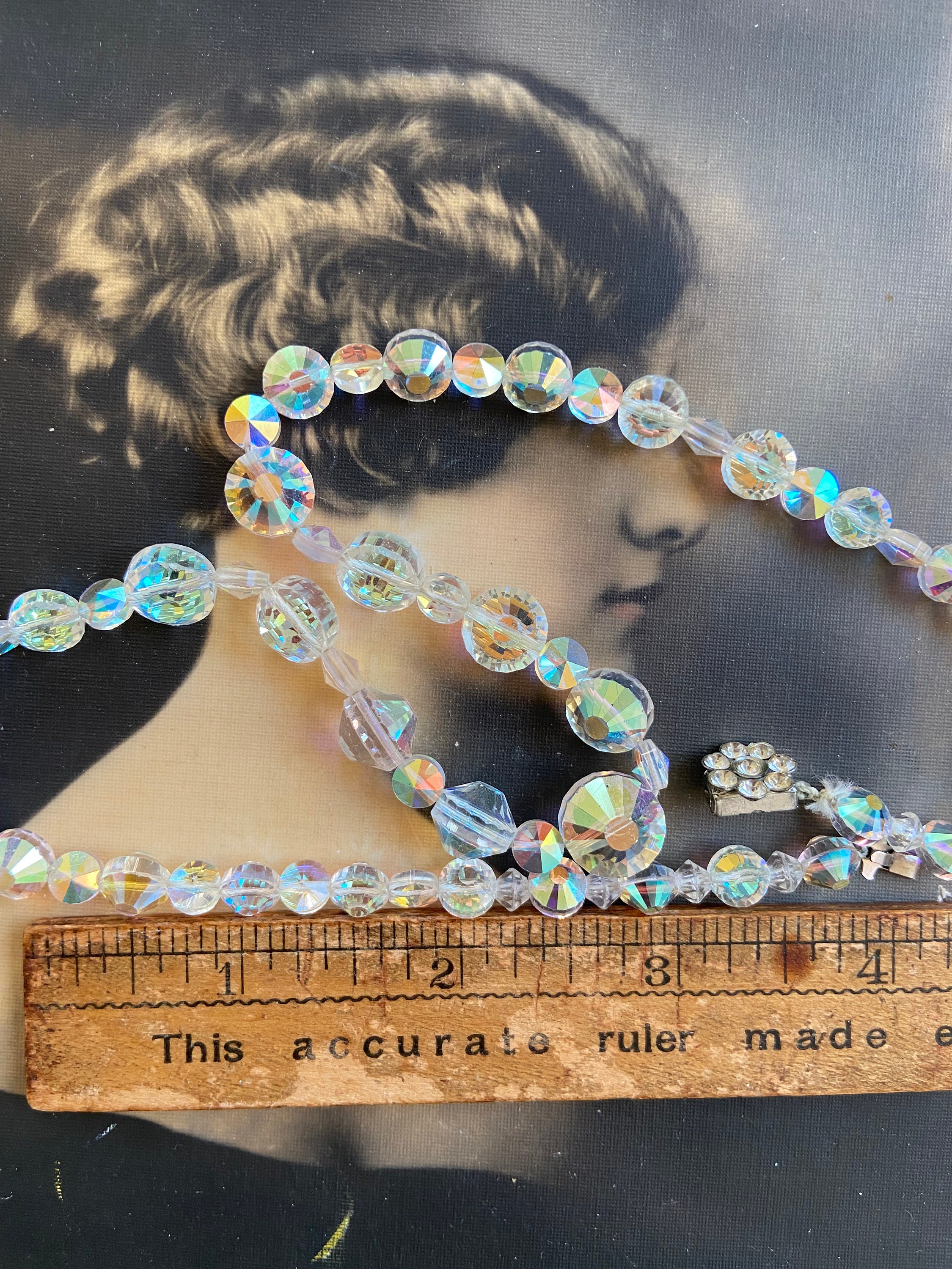 Vintage Swarovski Crystal Bead Necklace Retired Shape Aurora Etsy