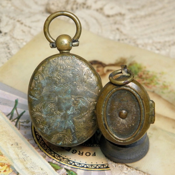 Vintage Brass Lockets Patina Salvage