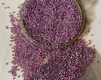 Vintage Seed Bead Glass Supply Faceted Shimmery Amethyst Purple Loose Beads Lot 58grams