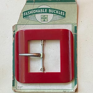 Antique Red Bakelite Buckle Fashionable Buckle Le Chic Store Card