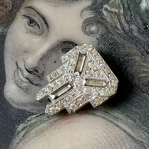 Vintage Dress Clip Rhinestones Small 1930s
