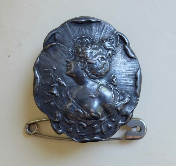 1900s Antique Pin Victorian Chatelaine Hook or Pur